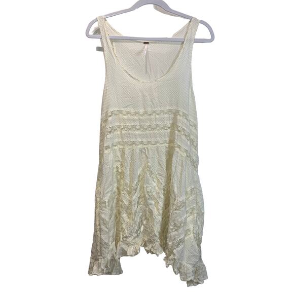 FREE PEOPLE Slip dress intimately Voile and Lace Trapeze  Xs Tea NWOT - Picture 3 of 7